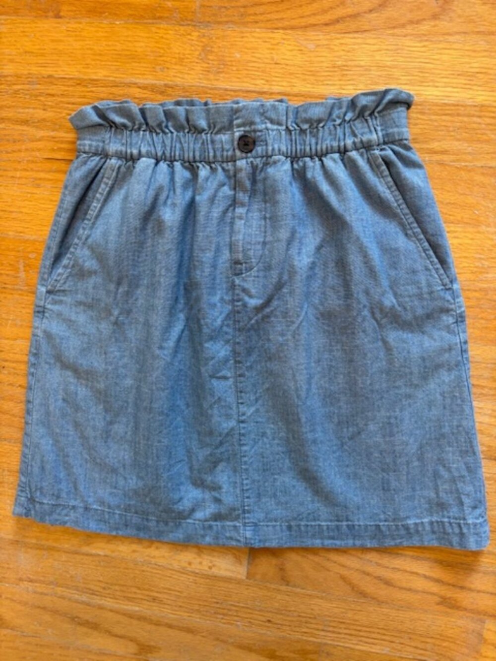 NWOT J. Crew Factory Chambray Paper Bag Mini Skirt Size 0